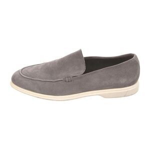 Light Gray Suede Slip-On Loafers